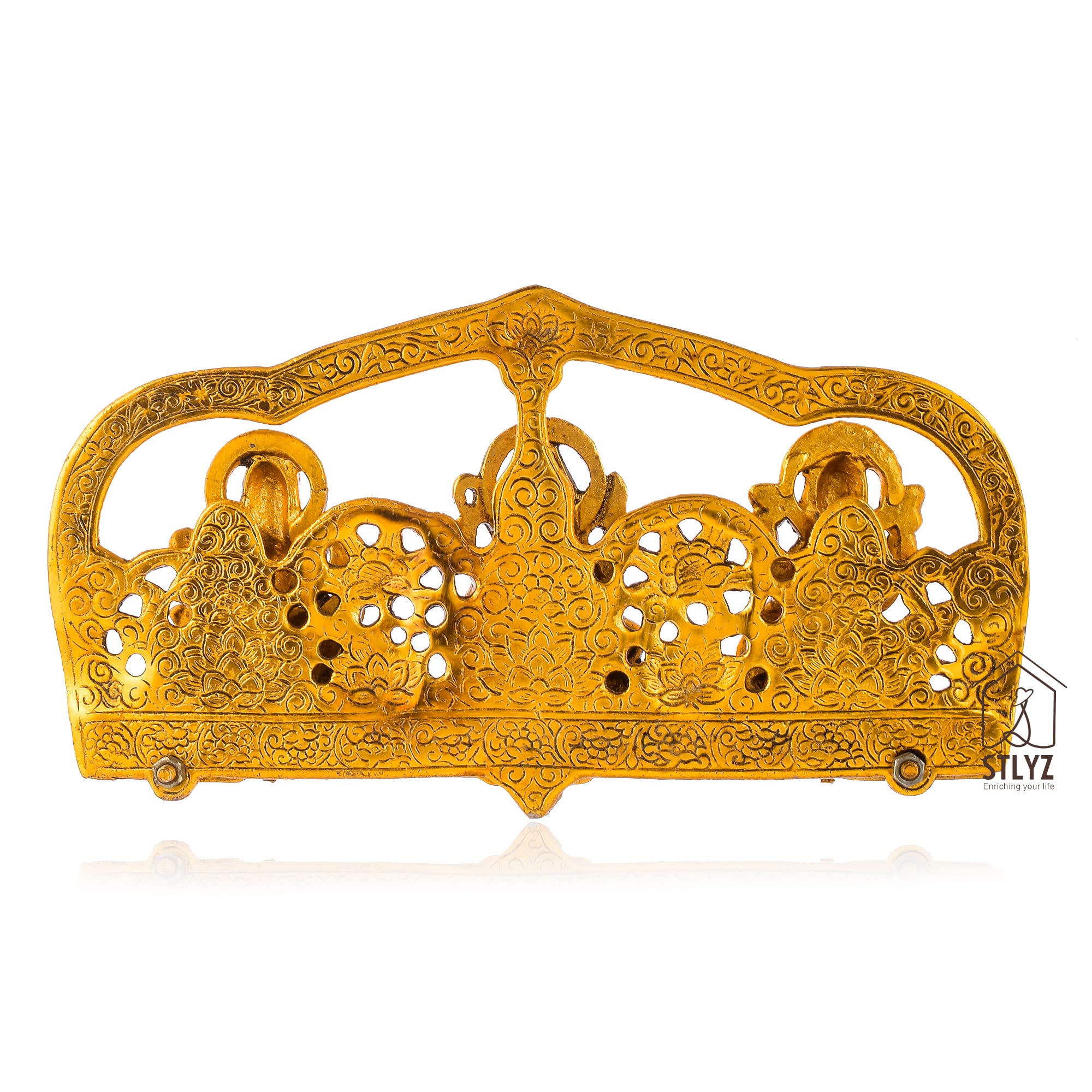 Stlyz Brass Laxmi Ganesh Saraswati Idol Statue Showpiece For Home Decor, Decorative Ganpati Laxmi Saraswati Ji Statue Murti Figu